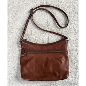 Margot New York Anthropologie Vintage Soft Leather Boho Crossbody Bag Brown